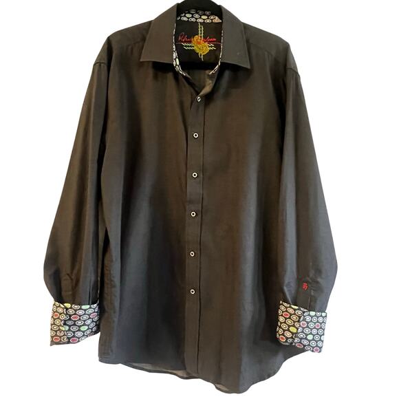 Robert Graham Men Button-Down Dress Shirt. Cuff Accent Embroidered. Mens XL - Picture 1 of 11